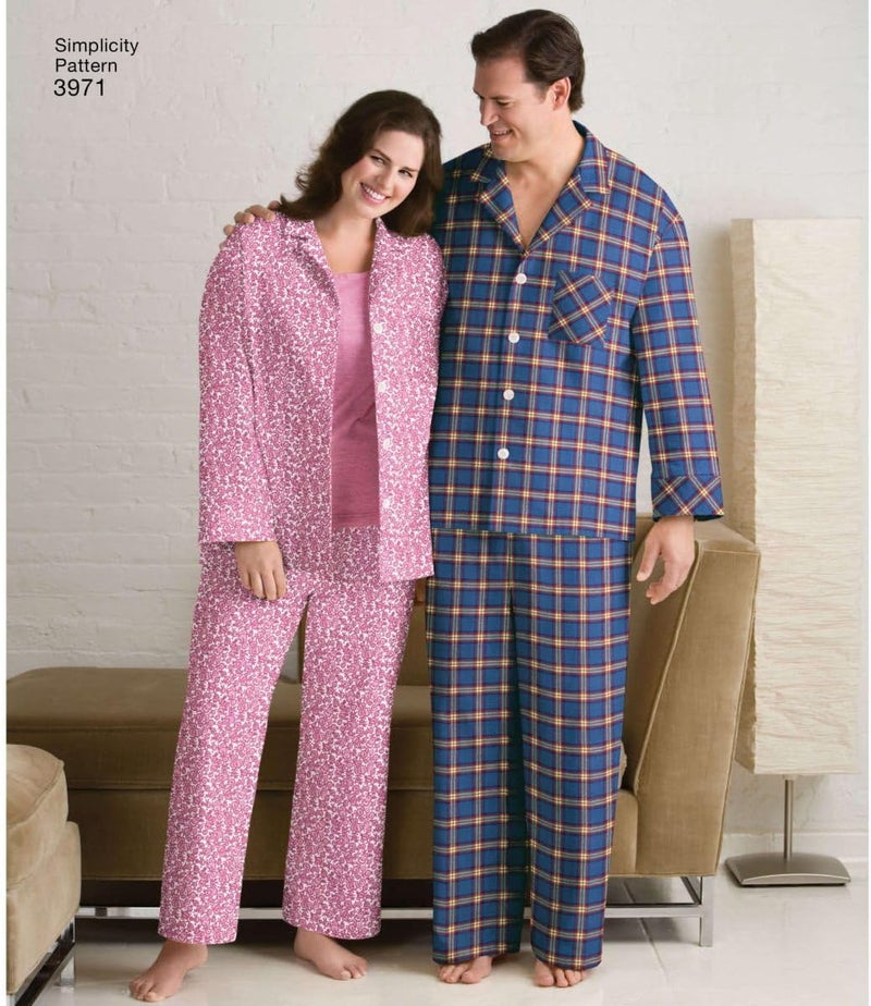 Simplicity Easy To Sew Men and Women's Matching Pajamas Sewing Patterns, Sizes S-L - Image 4